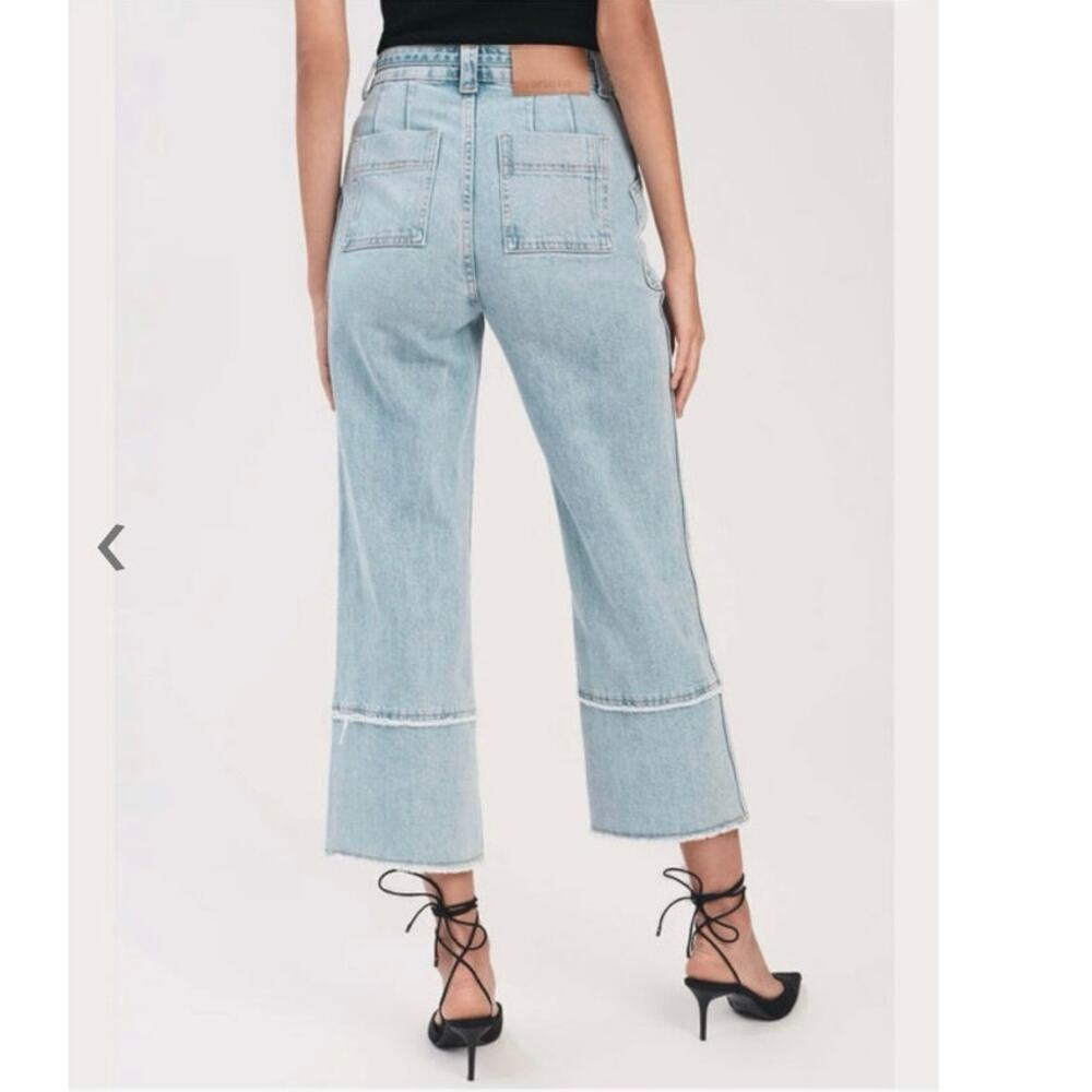 Derek Lam 10 Crosby Light Wash Zuri Cropped Wide Leg Pant Size 27 - Picture 2 of 11